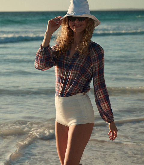 JANIS TOP -- CÔTE D'AZUR PLAID
